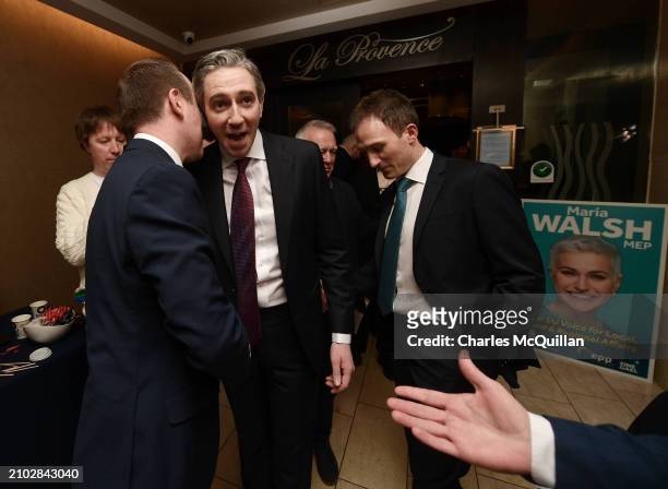 Simon Harris arrives to outline his key priorities in a speech before being announced as the new Fine Gael leader later today on March 24, 2024 in...
