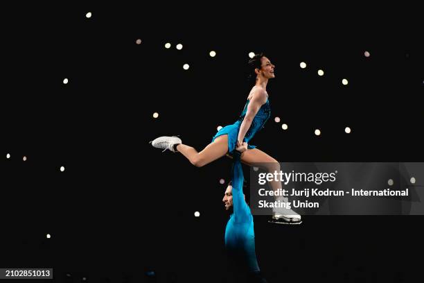 Deanna Stellato-Dudek and Maxime Deschamps of Canada perform during Gala during the ISU World Figure Skating Championships at Bell Centre on March...