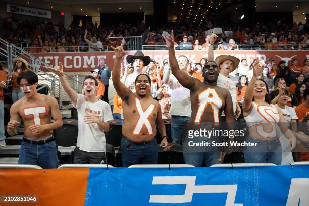 Texas Longhorns fans cheer during the second round of the 2024 NCAA Women's Basketball Tournament held at Moody Center on March 24, 2024 in Austin,...