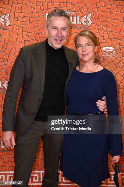 Dirk Steffens and Ingrid Steffens attend the "Hercules" musical premiere at Stage Theater Neue Flora on March 24, 2024 in Hamburg, Germany.