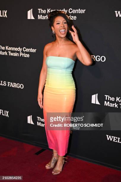 Actress and singer Skye Townsend arrives for the 25th Annual Mark Twain Prize For American Humor at the John F. Kennedy Center for the Performing...