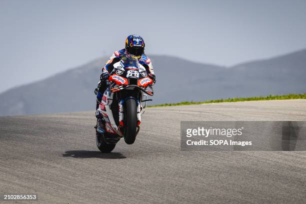 Miguel Oliveira of Portugal and Trackhouse Racing in action during the Qualifying MotoGP race of Tissot Grand Prix of Portugal on March 23 held at...
