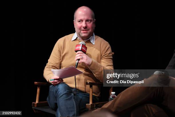 Chris Rosen speaks onstage during SAG-AFTRA Foundation Conversations - "Palm Royale" at SAG-AFTRA Foundation Robin Williams Center on March 21, 2024...