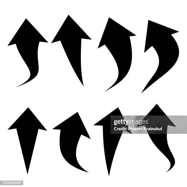 set of vector hand drawn arrows. - interface dots stock pictures, royalty-free photos & images