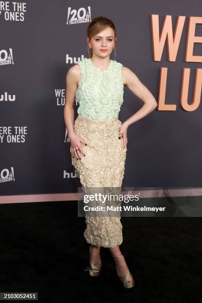 Joey King attends the Los Angeles Premiere of Hulu's "We Were The Lucky Ones" at Academy Museum of Motion Pictures on March 21, 2024 in Los Angeles,...