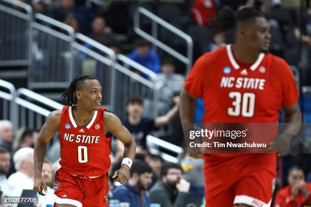 Horne of the North Carolina State Wolfpack reacts during the second half of a game against the Texas Tech Red Raiders in the first round of the NCAA...