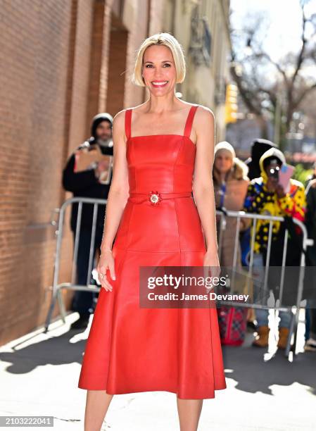 Leslie Bibb is seen arriving to ABC's "The View" on the Upper West Side on March 21, 2024 in New York City.