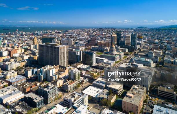 san francisco civic center aerial - civic stock pictures, royalty-free photos & images