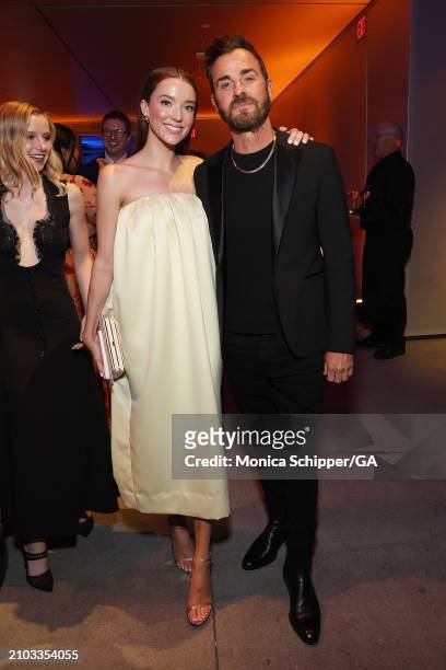 Nicole Brydon Bloom and Justin Theroux attend the after party for the Los Angeles premiere of Hulu's "We Were The Lucky Ones" at Academy Museum of...