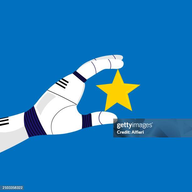 ai holding star - adulation stock illustrations