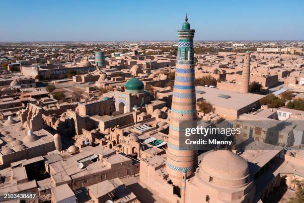 uzbekistan khiva ichan qa'la old town islam khoja complex - uzbekistan stock pictures, royalty-free photos & images