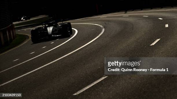 Lewis Hamilton of Great Britain driving the Mercedes AMG Petronas F1 Team W15 on track during practice ahead of the F1 Grand Prix of Australia at...