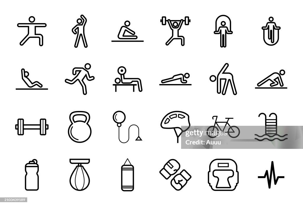 Exercise icon set