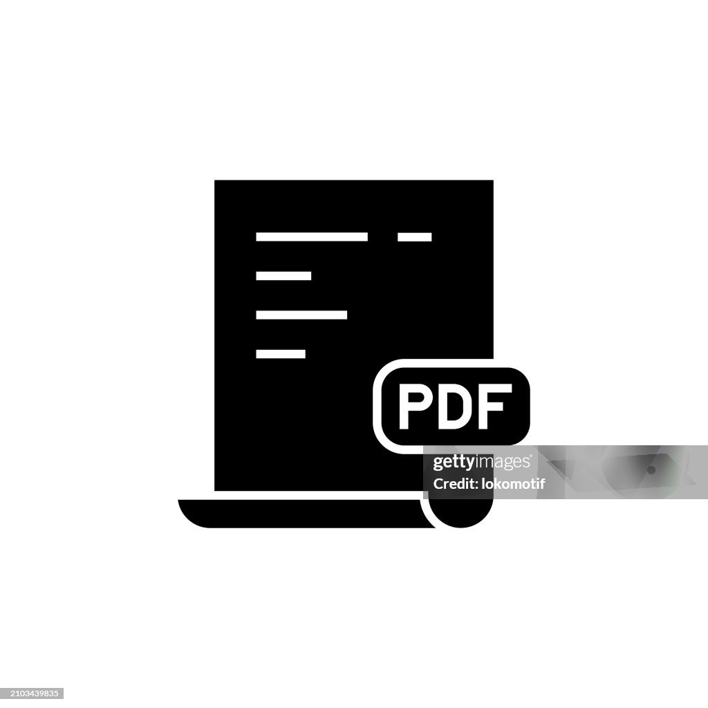 Adobe Acrobat PDF File Solid Icon. This Flat Icon is suitable for infographics, web designs, mobile apps, UI, UX, and GUI design.