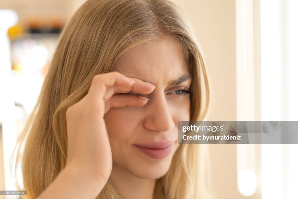 Rabbing Woman Rubbing Eyes High-Res Stock Photo - Getty Images