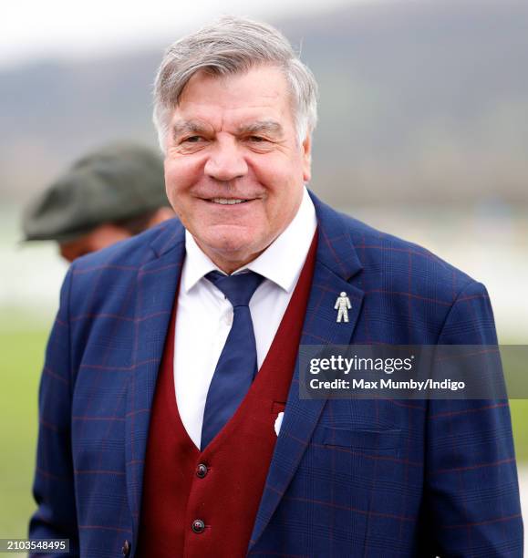 Sam Allardyce attends day 3 'St Patrick's Thursday' of the Cheltenham Festival at Cheltenham Racecourse on March 14, 2024 in Cheltenham, England.