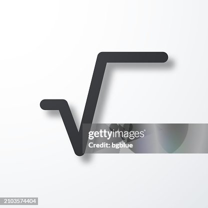 Square root. Icon with shadow on white background Square root. Icon with shadow on white background