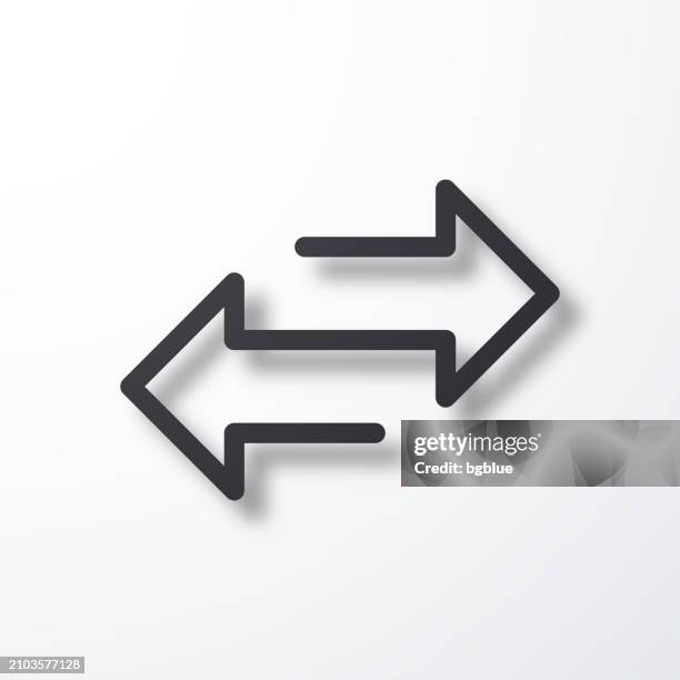 transfer arrows. line icon with shadow on white background - transfer image stock illustrations