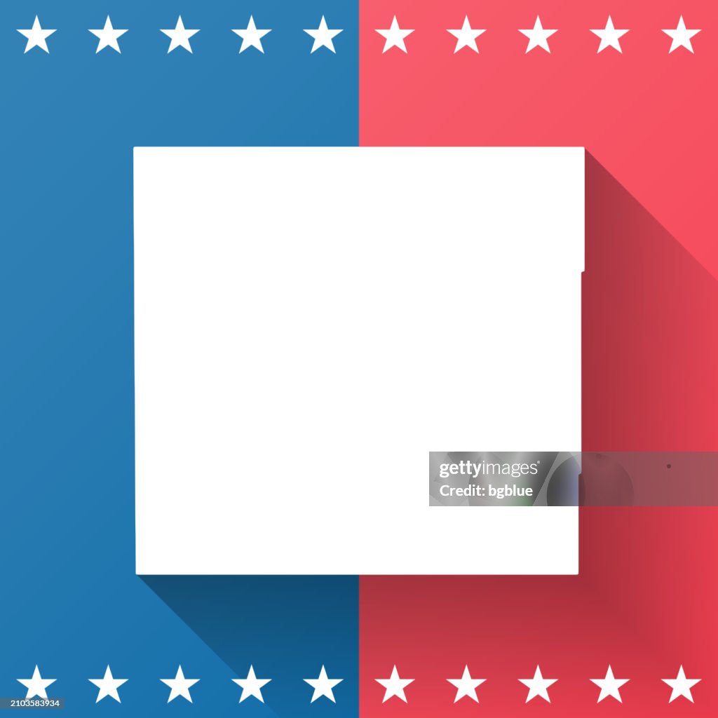 Harding County, South Dakota. Map on blue and red background