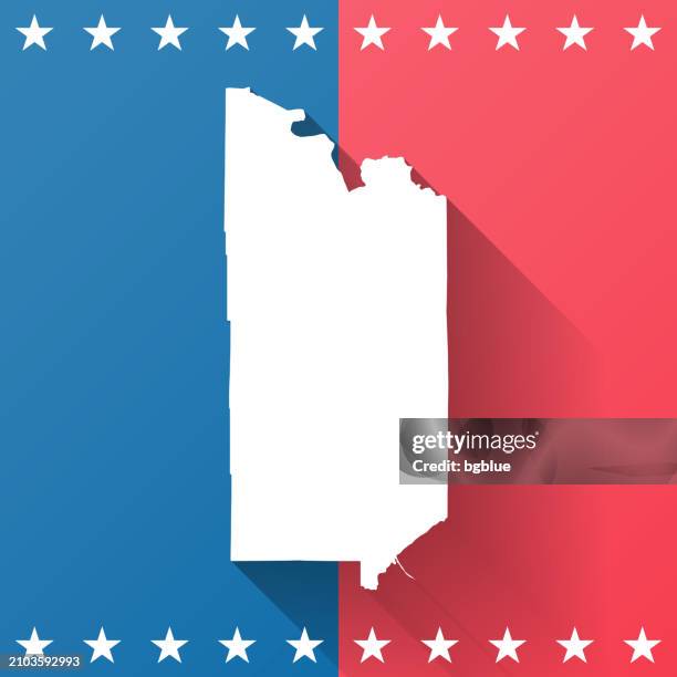 saint louis county, minnesota. map on blue and red background - duluth minnesota stock illustrations