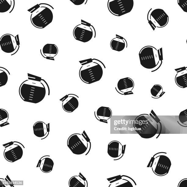 coffee maker. seamless pattern. icons on white background - black coffee white background stock illustrations