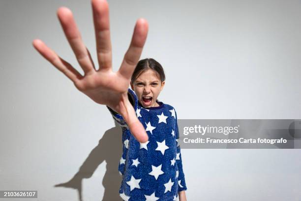 stop gesture - stop sign stock-fotos und bilder