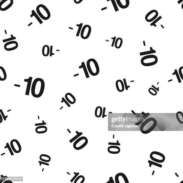 -10, minus ten. seamless pattern. icons on white background - algebra background stock illustrations