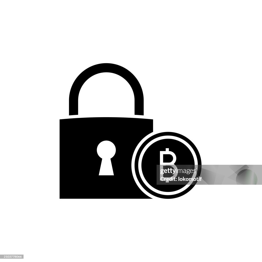 Bitcoin Cold Storage Solid Icon. This Flat Icon is suitable for infographics, web designs, mobile apps, UI, UX, and GUI design.