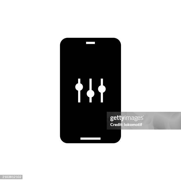 mobile phone settings solid icon. this flat icon is suitable for infographics, web designs, mobile apps, ui, ux, and gui design. - interactive installation stock illustrations