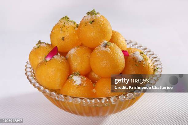 motichur laddu - laddu stock pictures, royalty-free photos & images