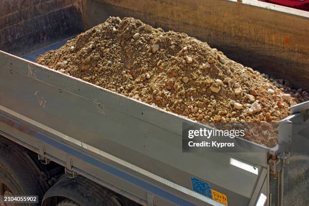dumper tipper truck - aggregate transport stock pictures, royalty-free photos & images