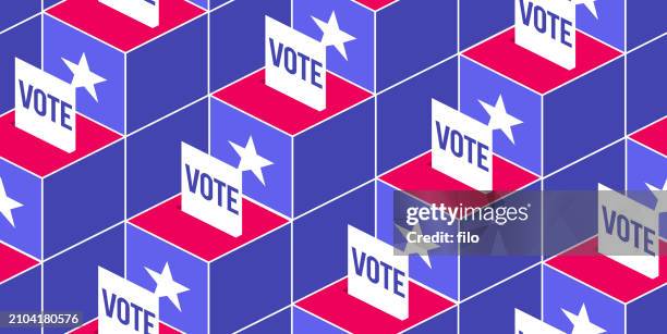 illustrazioni stock, clip art, cartoni animati e icone di tendenza di voto elezione ballot box, seamless, repeating tileable pattern - iscrizione nelle liste elettorali