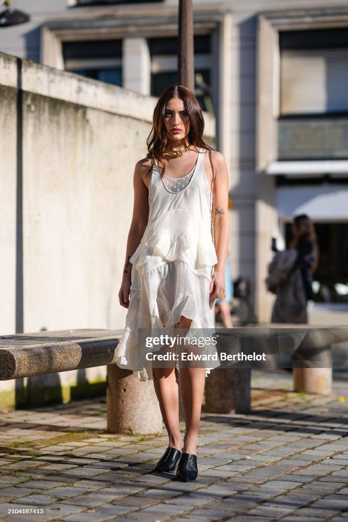 Street Style - Paris Fashion Week - Womenswear Fall/Winter 2024/2025 - Day Eight