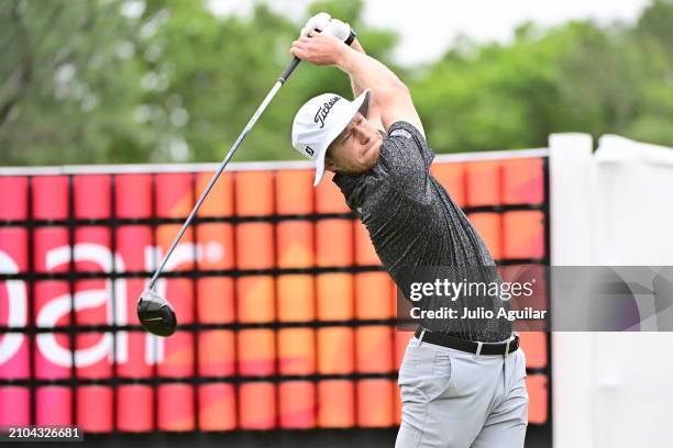 Peter Malnati of the United States plays his shot from the 18th tee during the second round of the Valspar Championship at Copperhead Course at...