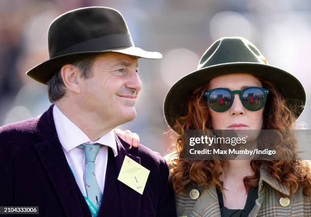 Charlie Brooks and Rebekah Brooks attend day 4 'Gold Cup Day' of the Cheltenham Festival at Cheltenham Racecourse on March 15, 2024 in Cheltenham,...