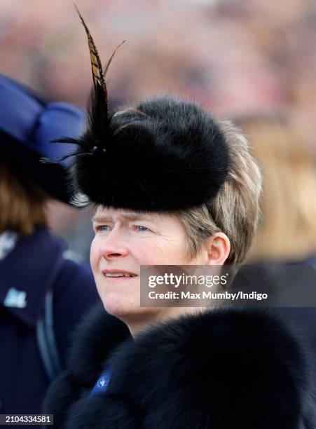 Baroness Dido Harding attends day 4 'Gold Cup Day' of the Cheltenham Festival at Cheltenham Racecourse on March 15, 2024 in Cheltenham, England.