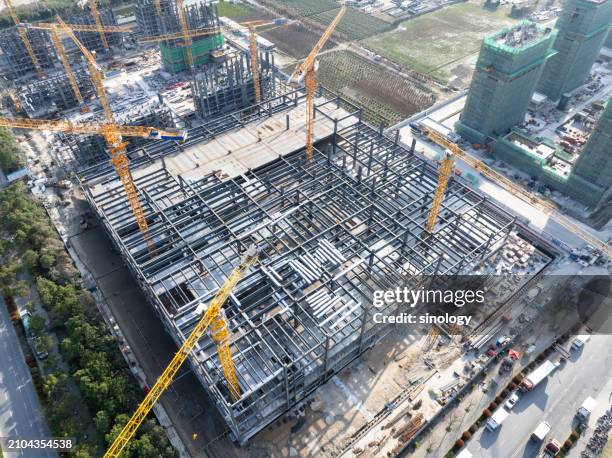 factory site construction in the city - tall stock illustrations stock pictures, royalty-free photos & images