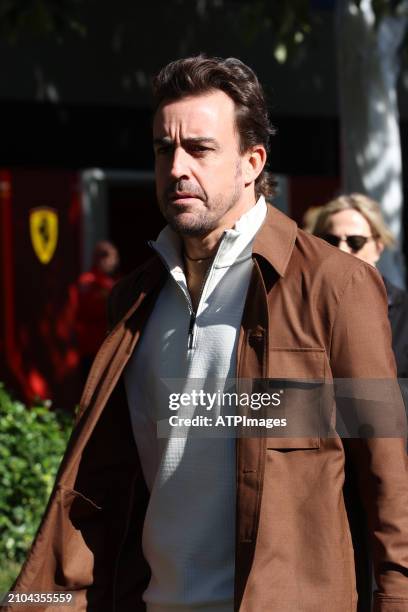 Fernando Alonso of Spain driving the Aston Martin AMR23 seen during the Australian Formula One Grand Prix 2024 at Melbourne Grand Prix Circuit On...