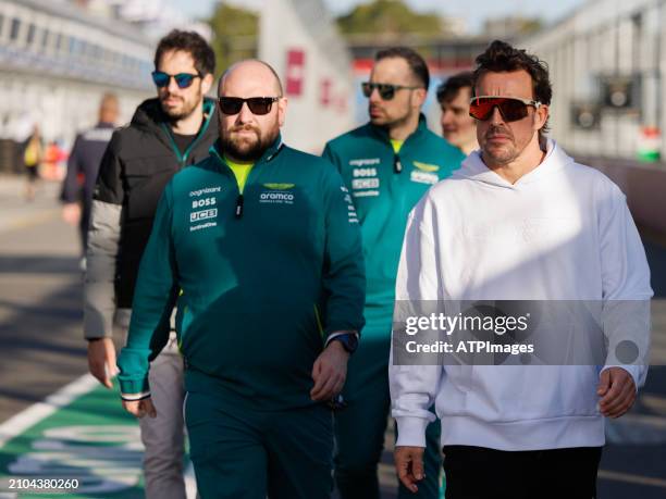 Fernando Alonso of Spain driving the Aston Martin AMR23 seen during the Australian Formula One Grand Prix 2024 at Melbourne Grand Prix Circuit On...