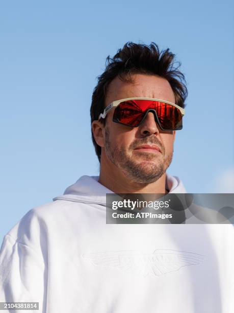 Fernando Alonso of Spain driving the Aston Martin AMR23 seen during the Australian Formula One Grand Prix 2024 at Melbourne Grand Prix Circuit On...