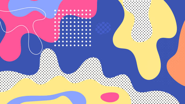 creative geometric colorful abstract background with dotted pattern - green summer background stock illustrations