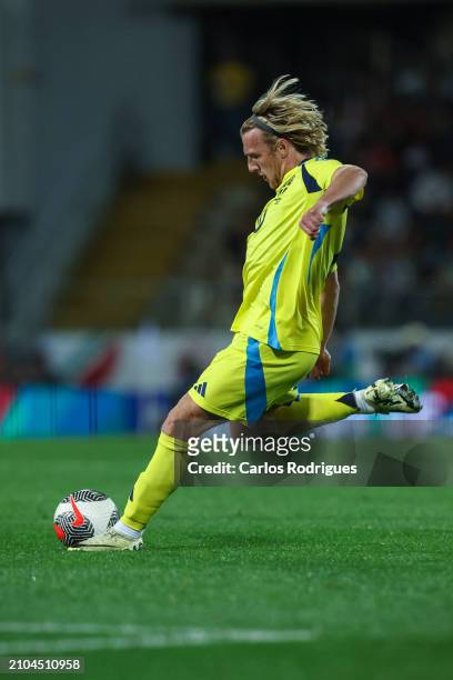 Emil Forsberg of Sweden during the international friendly match between Portugal and Sweden on March 21, 2024 in Guimaraes, Portugal.