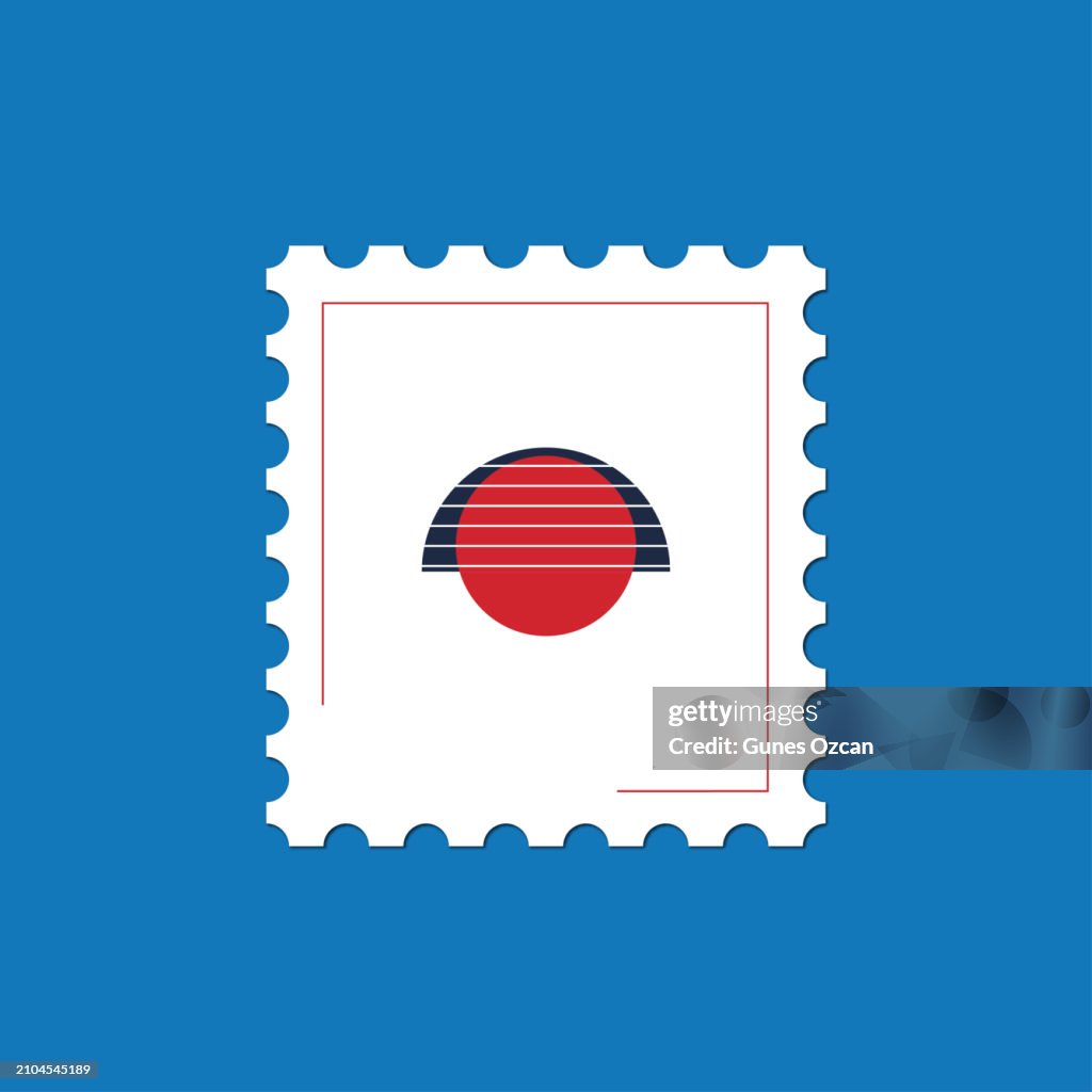 Large Stamp Shape Postage Stamp Template With Copy Space Postage Stamp With Abstract 2d ...