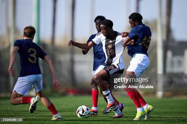 Llyas Ansah of Germany U20 in action during the international friendly football match between Germany U20 and France U20 at Oliva Nova Beach & Golf...