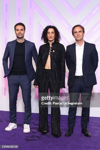 Alvaro Carmona, Mouna Soualem and Fabrice Gobert attend Day Eight of the Series Mania Festival on March 22, 2024 in Lille, France.
