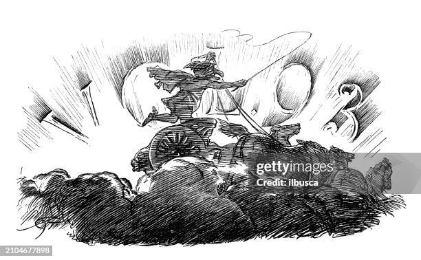 british satire caricature comic cartoon illustration - chariot stock illustrations