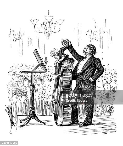 british satire caricature comic cartoon illustration - talent show stock illustrations
