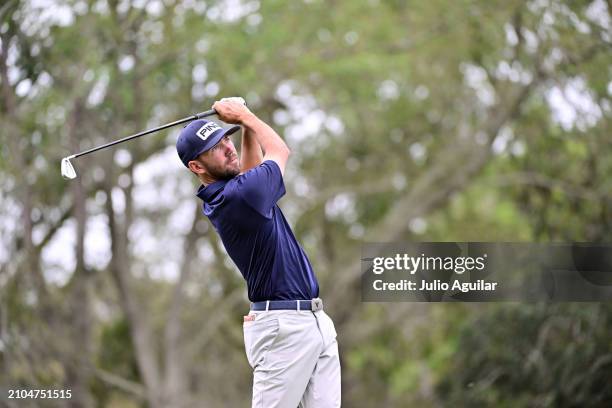 Chandler Phillips of the United States plays his shot from the second tee during the second round of the Valspar Championship at Copperhead Course at...