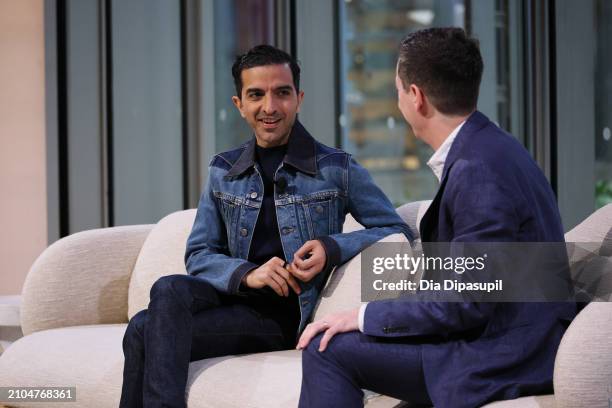 Imran Amed, Founder and CEO, The Business of Fashion, and Kyle Chayka, Author and Staff Writer for The New Yorker, speak on stage at The BoF...