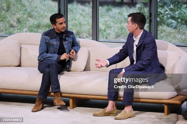Imran Amed, Founder and CEO, The Business of Fashion, and Kyle Chayka, Author and Staff Writer for The New Yorker, speak on stage at The BoF...